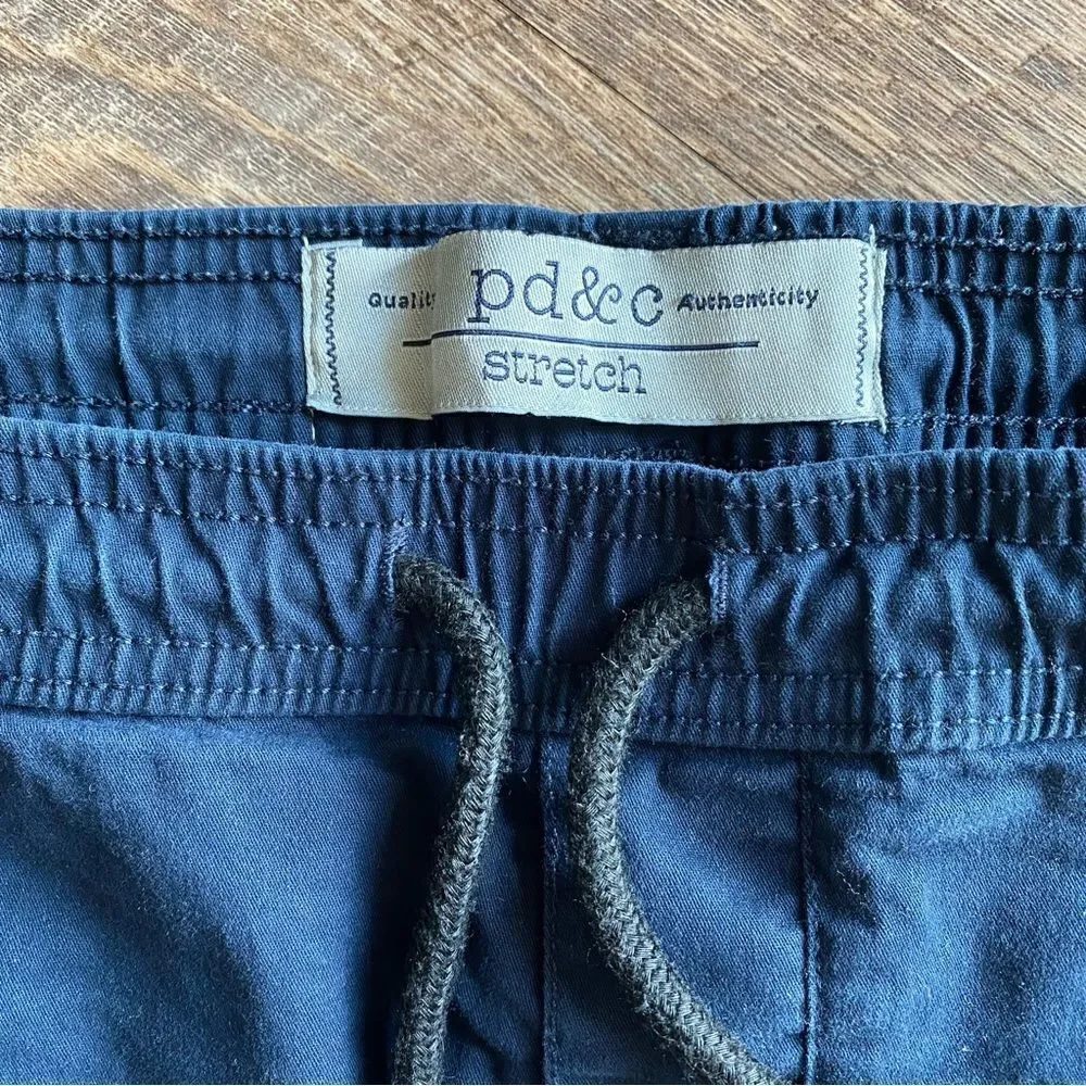 PD&C Shorts Navy XXL Cotton Stretch Elastic Waist Pull On